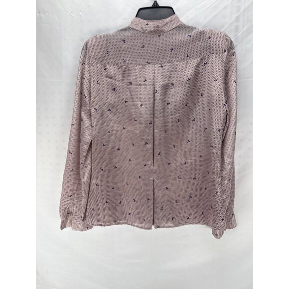 Vintage First Glance Pink Embroidered Blouse M 80s Blouse Cottagecore Romantic - Picture 5 of 6